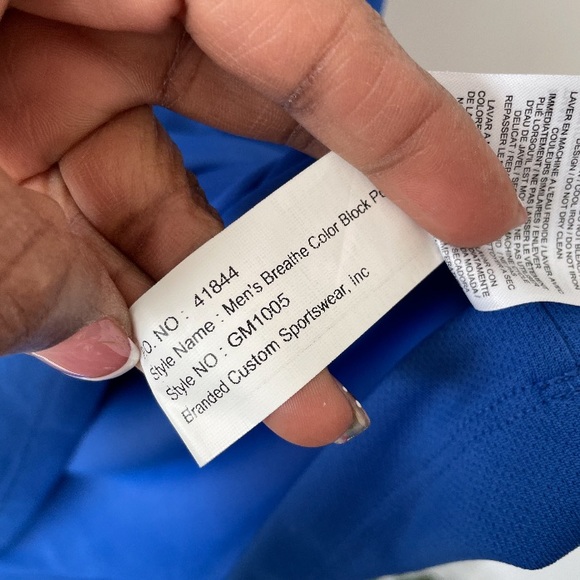 Nike golf DRIFIT Sixers men’s breathe color block polo shirts blue/gray - Picture 5 of 6